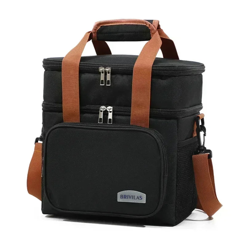 Military-Outdoors Outdoor Cooler Bag - Durable and Stylish Black 27.5x25x18cm Cooler Bag