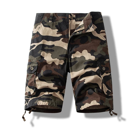 Camo Cotton Shorts for Outdoor Adventure 02 Khaki Camo Pants Short