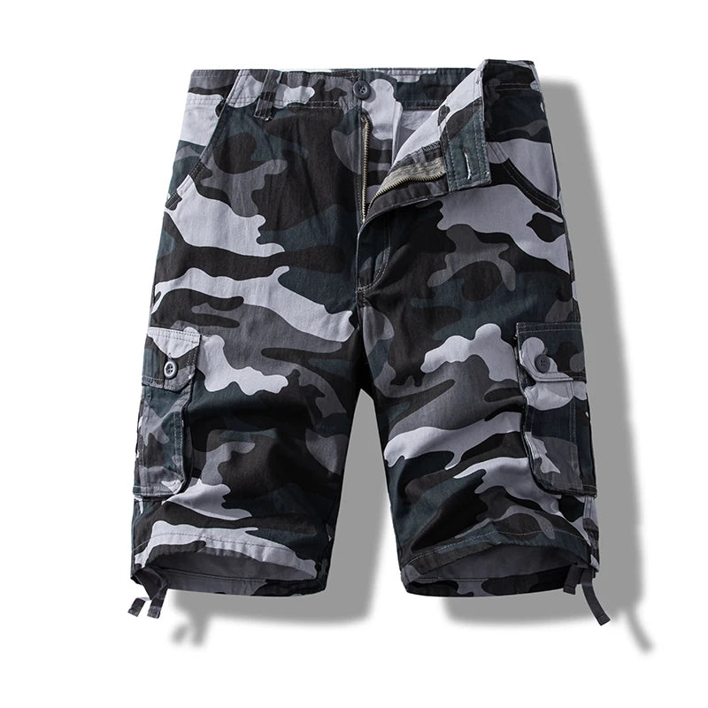 Camo Cotton Shorts for Outdoor Adventure 02 Blue Camo Pants Short