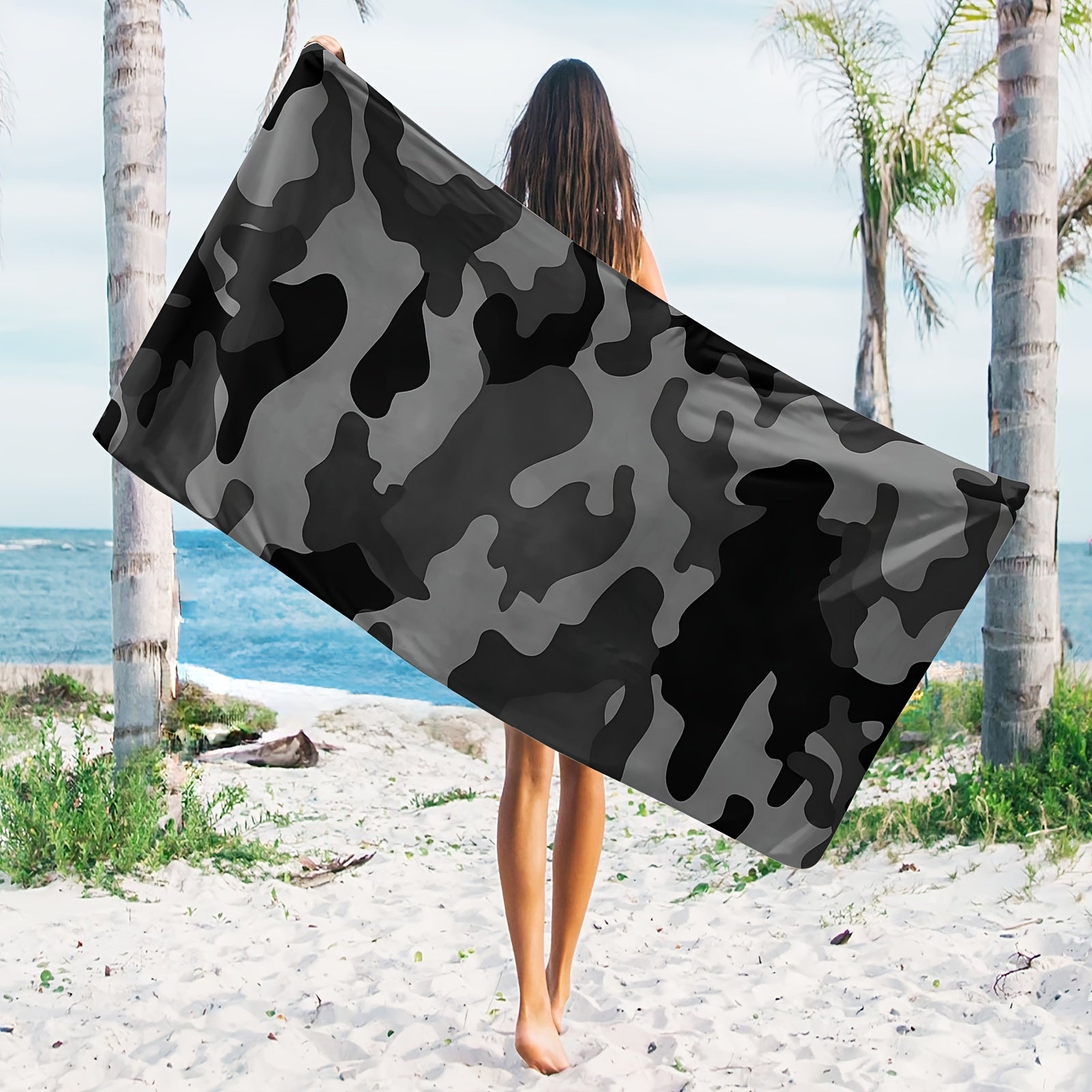 Military-Outdoors Camouflage Beach Towel 62.99inch*31.5inch Towel