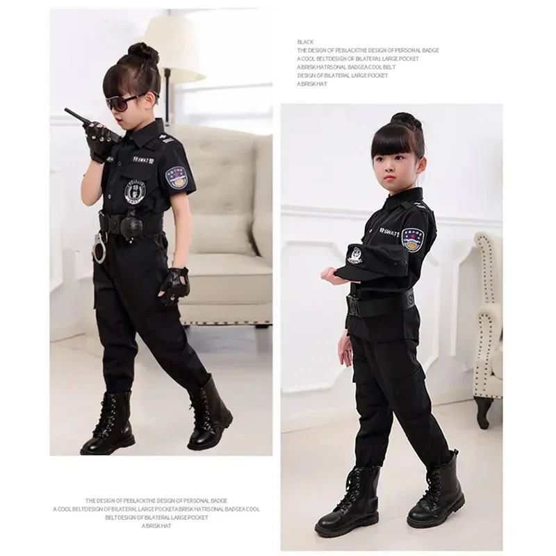 Child Policeman Uniform - 7-Piece Set for Kids Costume