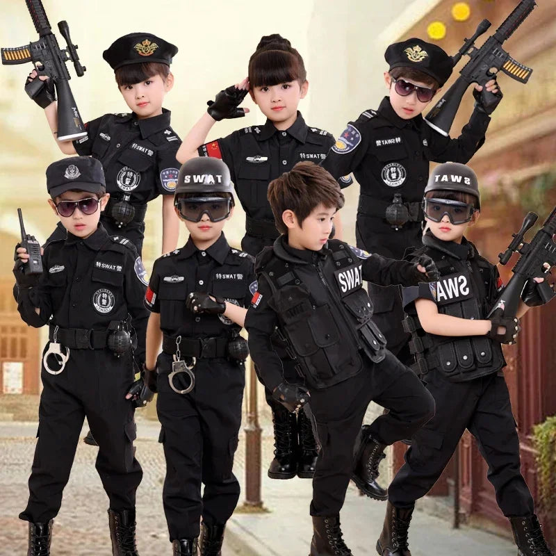 Child Policeman Uniform - 7-Piece Set for Kids Costume