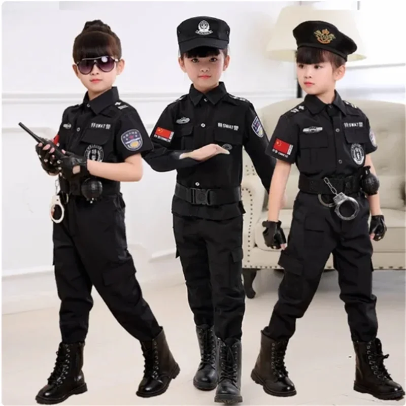 Child Policeman Uniform - 7-Piece Set for Kids Costume