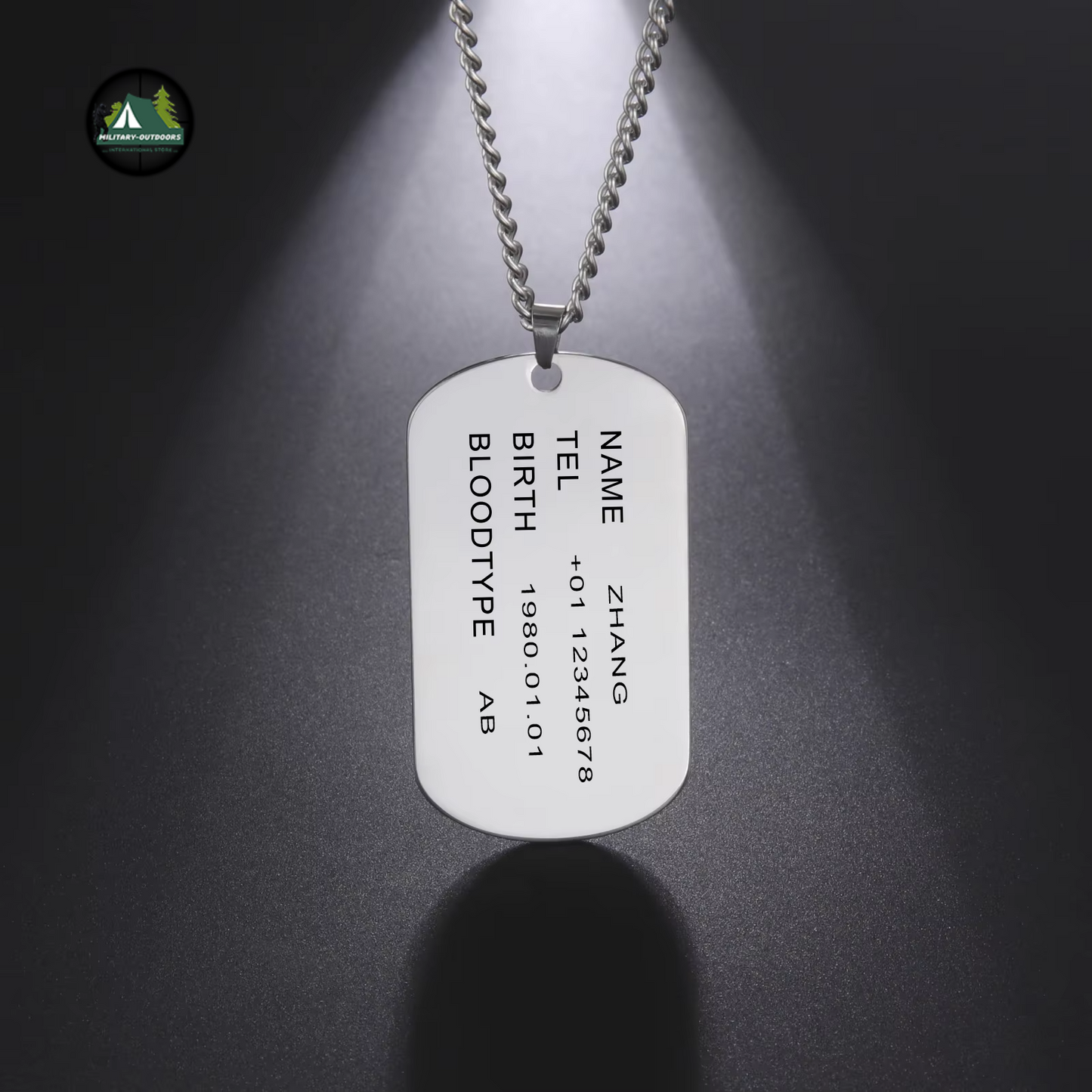 Military Personalized Dog Tag Necklace