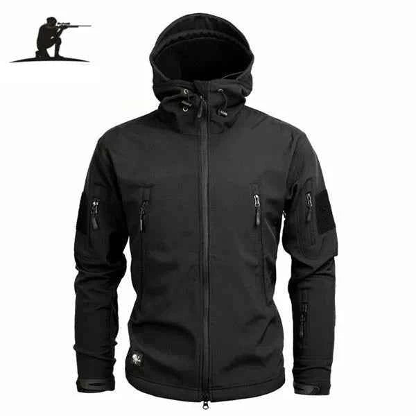 Military-Outdoors Durable Fleece Tactical Jacket BLACK Jacket