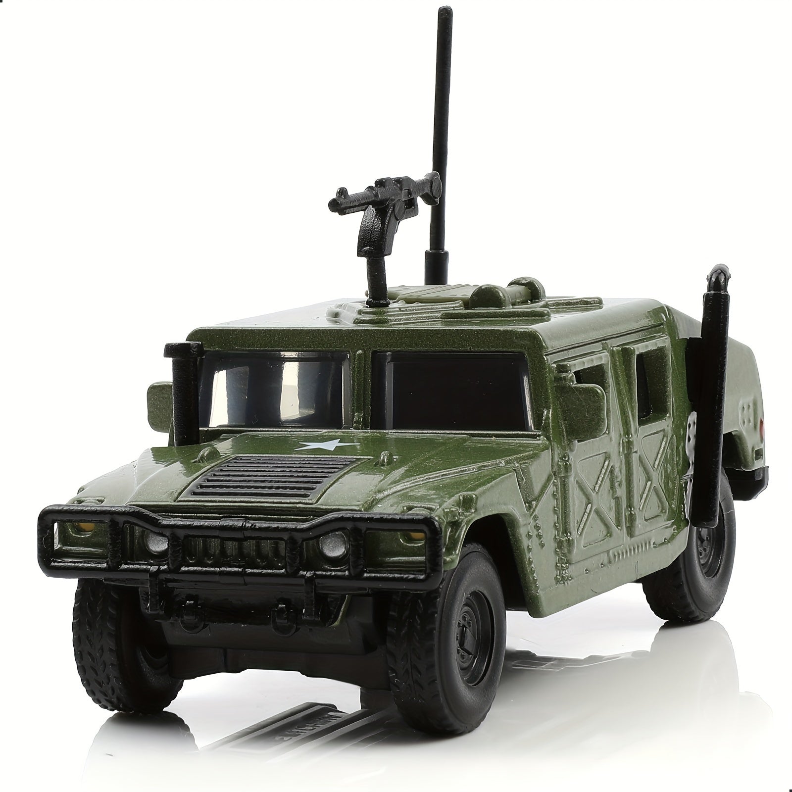 Green Hummer Military Vehicle Model with roof mounted gun and antenna from Military-Outdoors.com