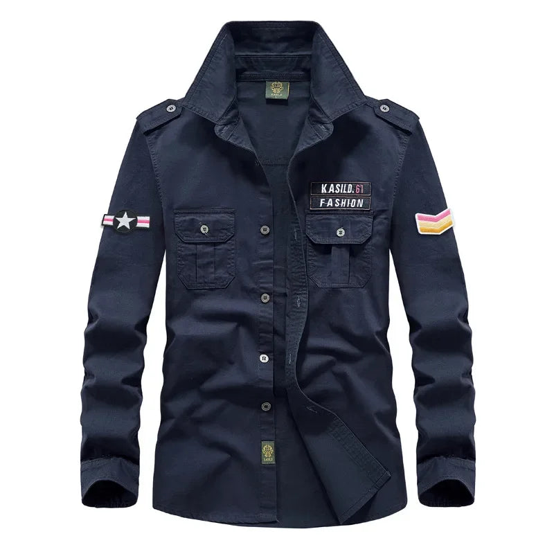 Outdoor Military Long-sleeved Shirt blue Military Shirt Shirt