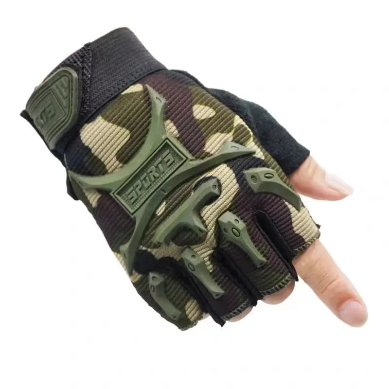 Kids Camo Fingerless Gloves by 4-10 Years Camouflage Kids Gloves
