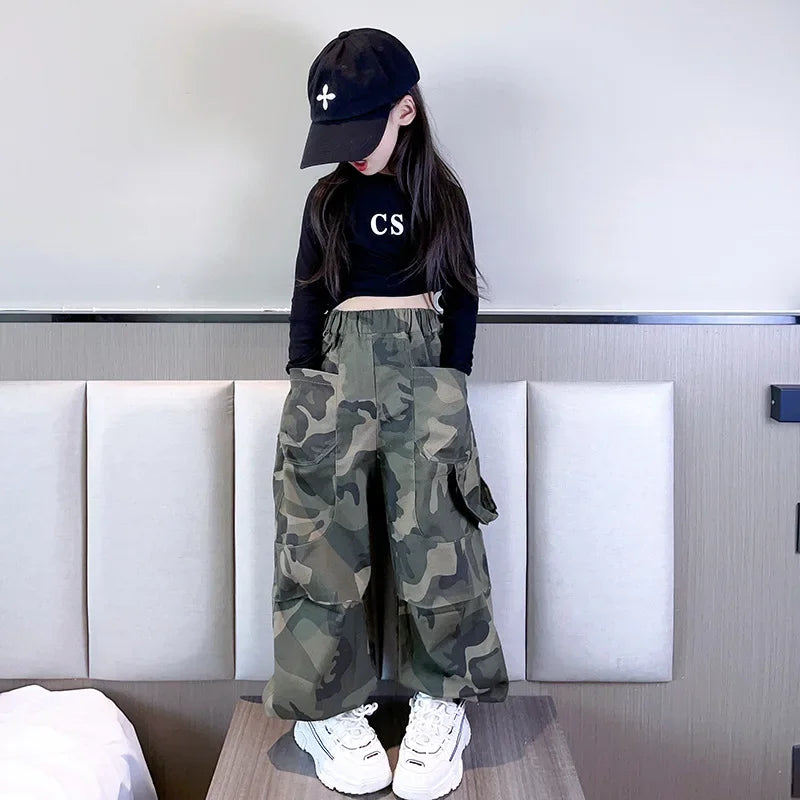 Kids Camouflage Cargo Pants - Military-Style Outdoor Gear Kids girls