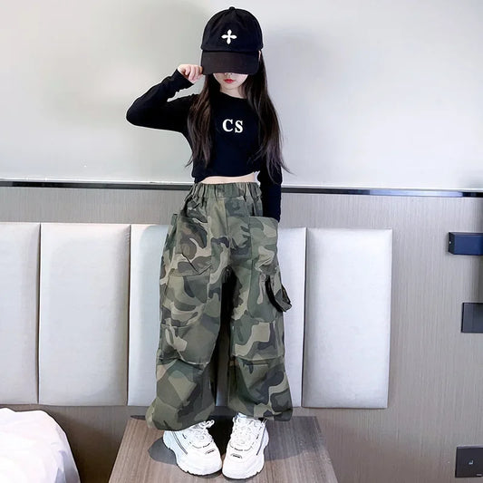 Kids Camouflage Cargo Pants - Military-Style Outdoor Gear Kids girls