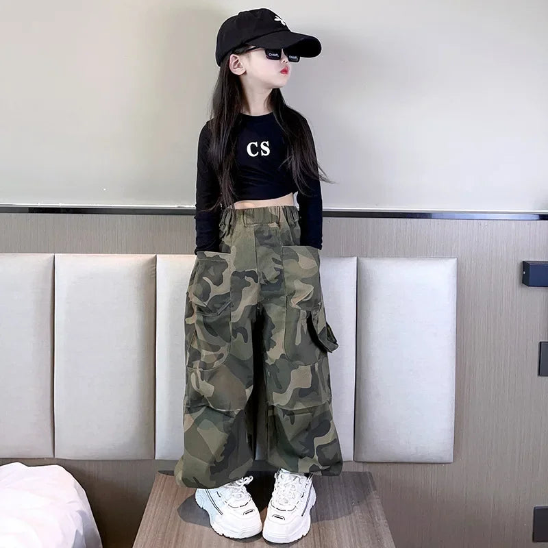 Kids Camouflage Cargo Pants - Military-Style Outdoor Gear Kids girls