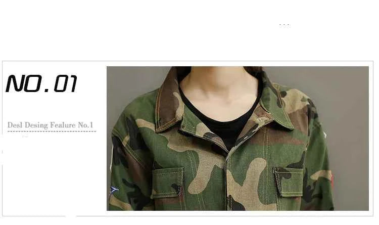 Ladies Camouflage Military BF Jacket Jacket