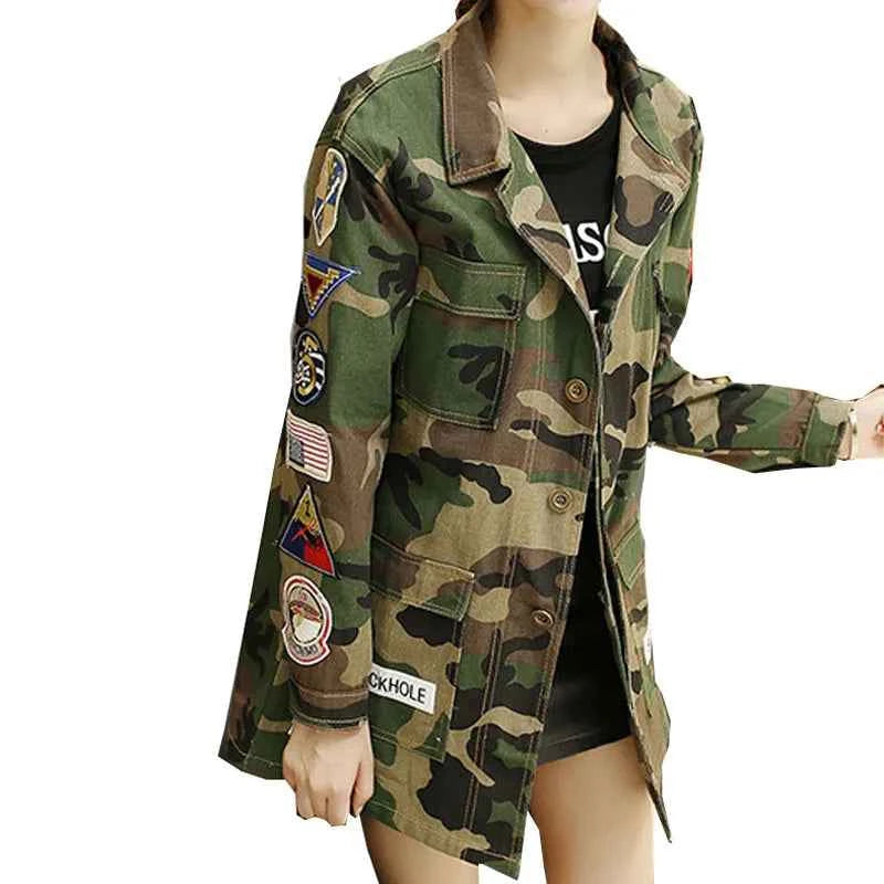 Ladies Camouflage Military BF Jacket Jacket