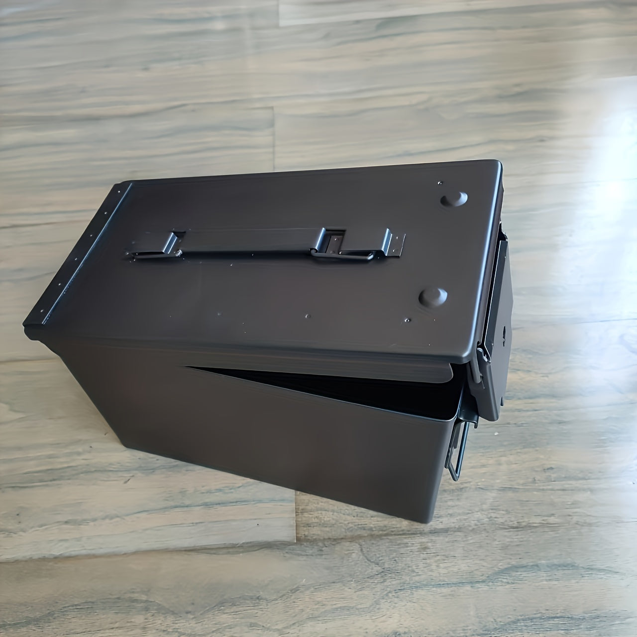 Classic Metal Storage Box With Lock Black Storage Container