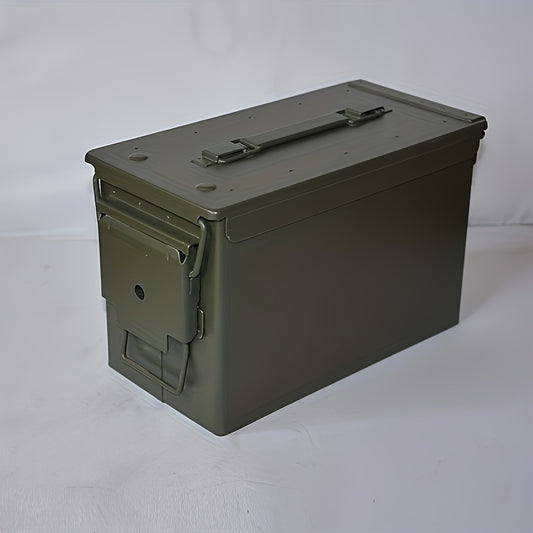 Classic Metal Storage Box With Lock Army Green 1 Storage Container