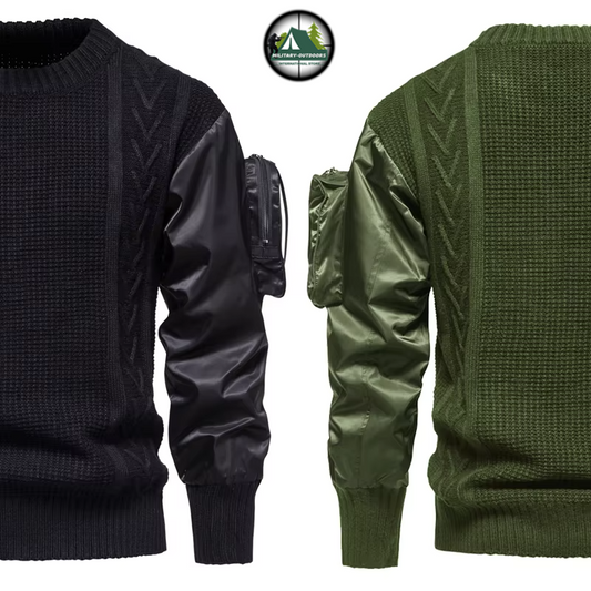Military Arm Pocket Sweater for Tactical Comfort Sweater