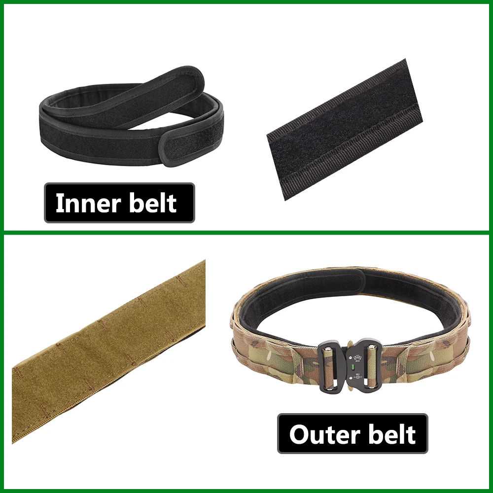 Military Double-Layer Belt for Tactical Gear Use Tactical Belt