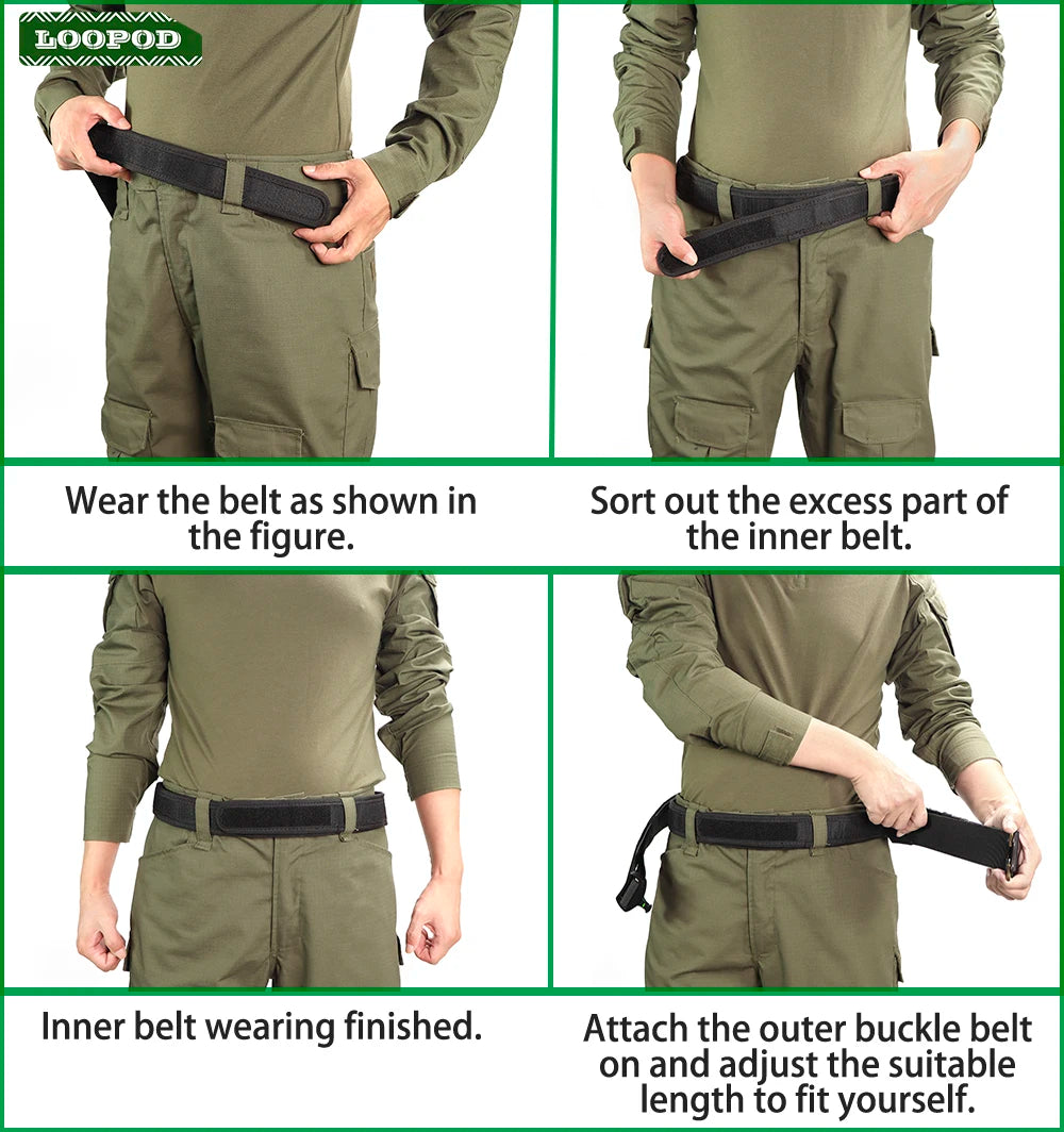 Military Double-Layer Belt for Tactical Gear Use Tactical Belt