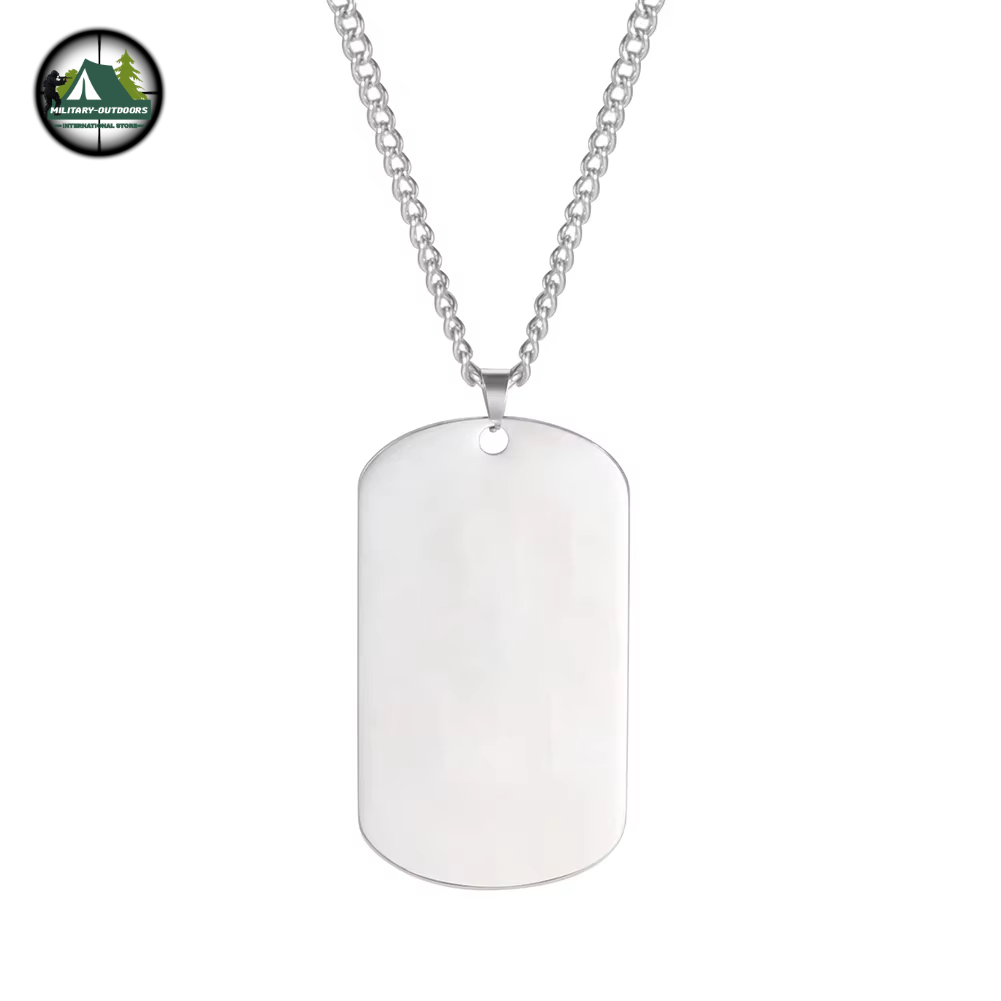 Custom Military Dog Tag Necklace by Military-Outdoors No Engrave CHINA DogTag