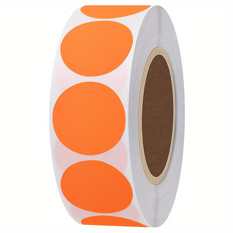 Roll of fluorescent round labels 25mm bright orange stickers for shooting target marking