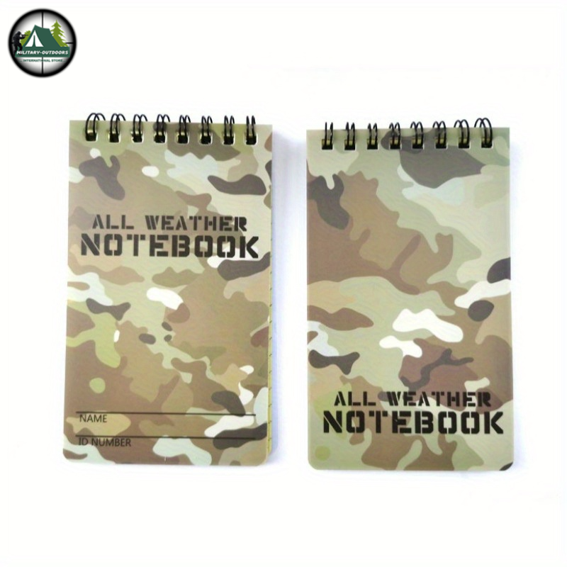 Military Style Notepad - All Weather Tactical Notebook Camouflage 2pcs Notepad