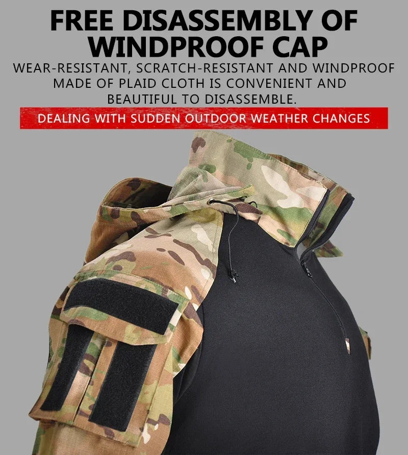 Tactical Clothing - Shirts And Pants With Knee Pads Suit