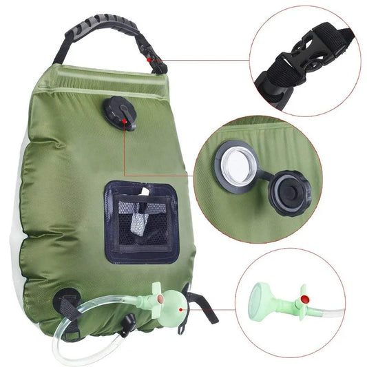 20L Outdoor Solar Heating Shower Bag with Hose Shower