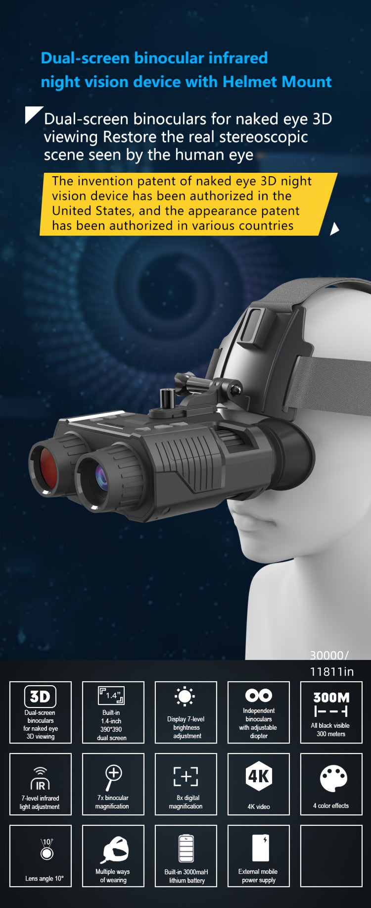 HD Night Vision Binoculars With Head Strap for Adventurers Night Vision