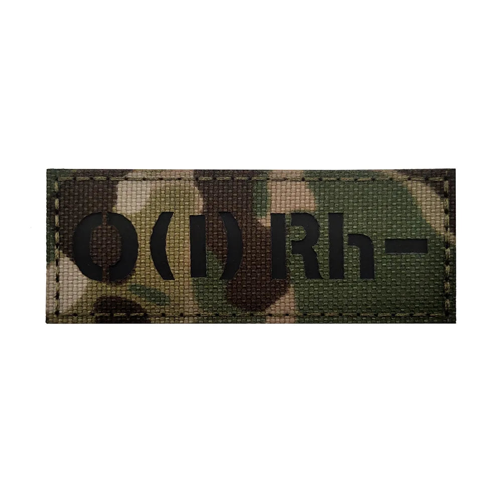 Reflective Blood Group Badge For Tactical Uniform M00284-5 3 Army Logo