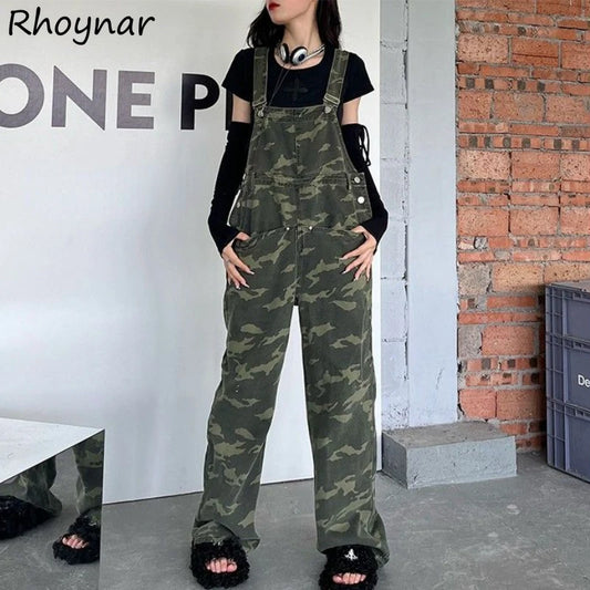 American Style Denim Jumpsuits for Women camouflage jumpsuits Overal