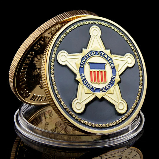 USA Secret Service Gold Plated Coin Coin Coin