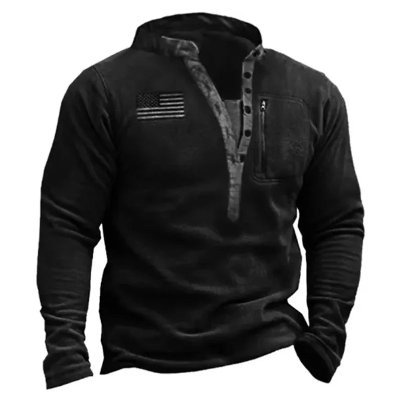 Tactical Combat Sweater - Military Style by Military-Outdoors Black Sweater