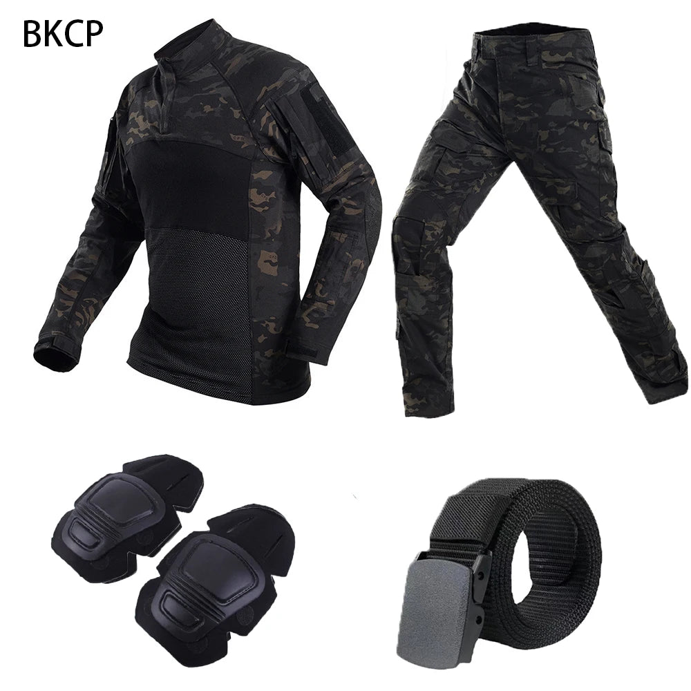 Tactical Military Uniform A5 by Military-Outdoors Black CP belt pad Suit