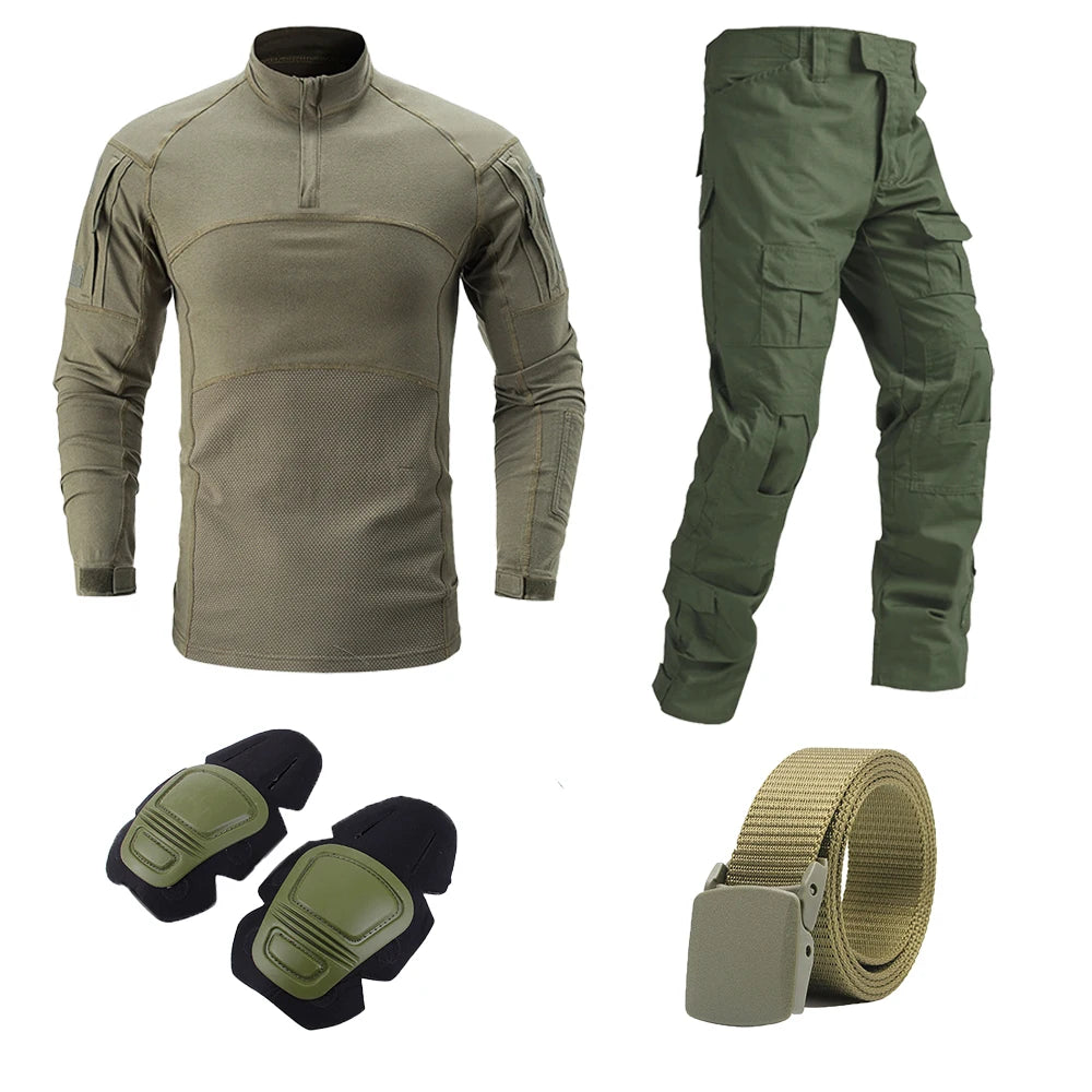 Tactical Military Uniform A5 by Military-Outdoors Green belt pad Suit