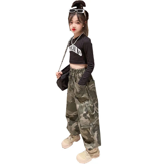 Trendy Military Style Kids Pants for Girls Kids girls