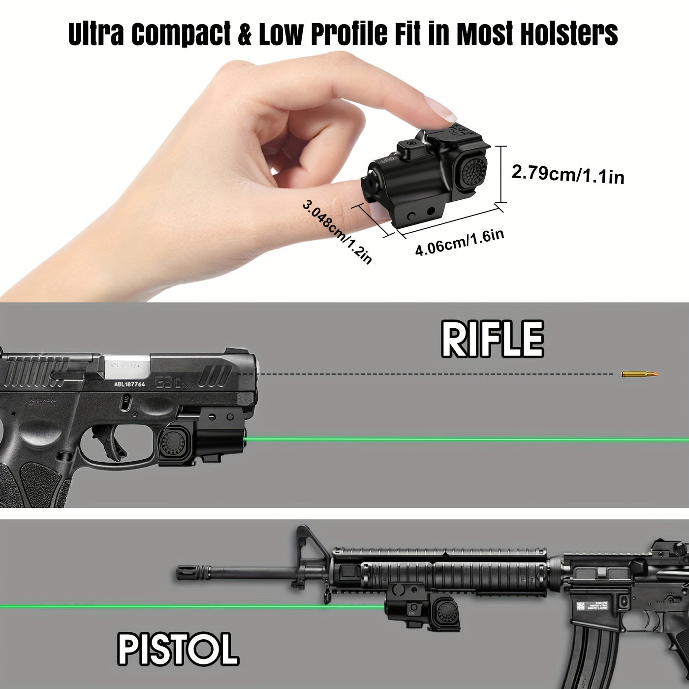 Ultra Compact Green Laser Sight IIIA Class For Handgun LaserSight