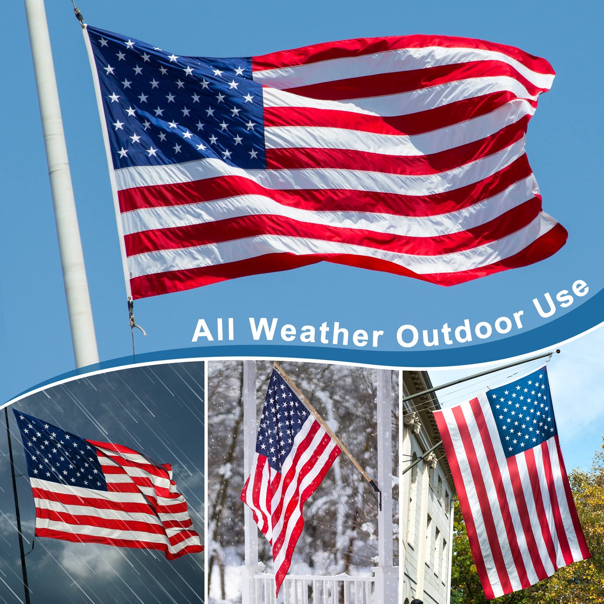 3x5ft USA Flag Outdoor - Military-Outdoors Premium Quality Flag