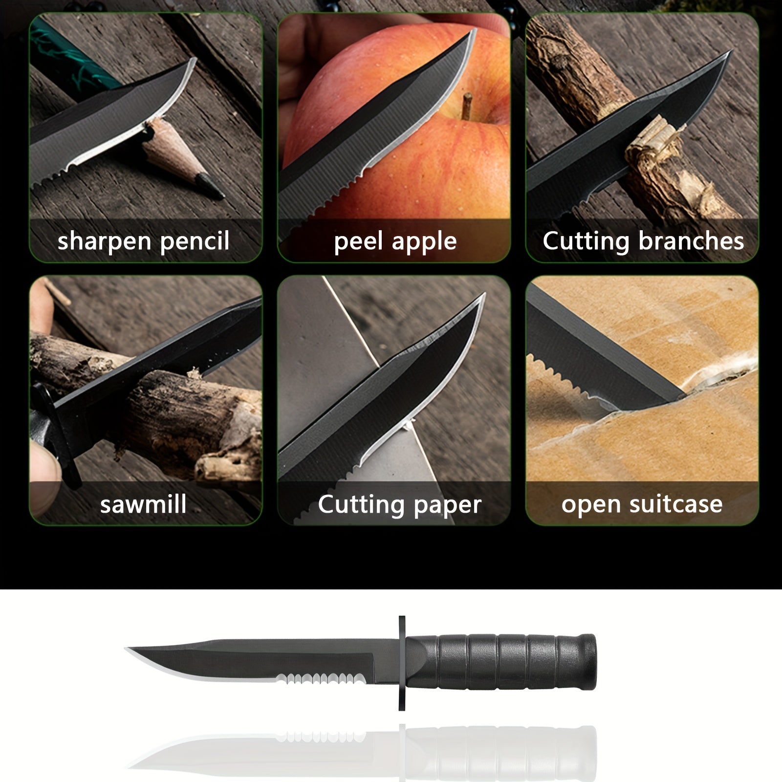 Mini Survival Knife With Chain Holder and Sheath Knife