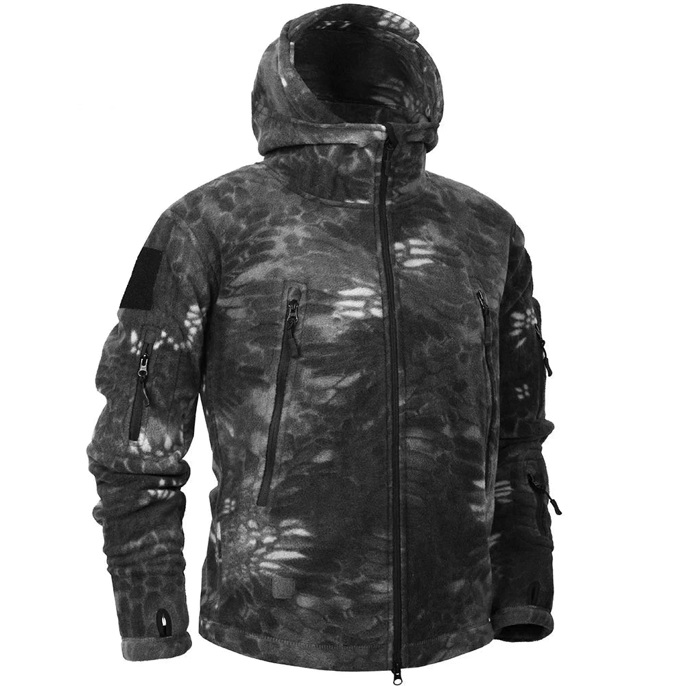 Military Fleece Warm Camouflage Mens Hoodie Jacket