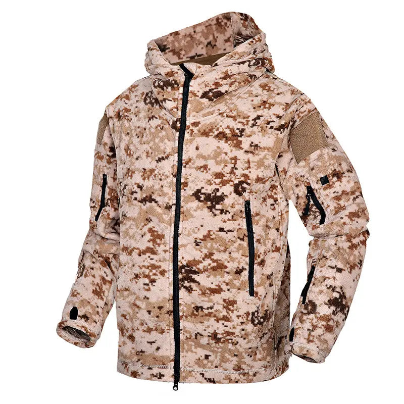 Military Fleece Warm Camouflage Mens Hoodie DD Jacket