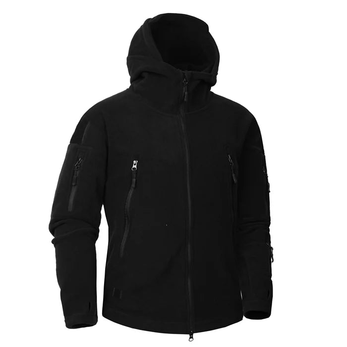 Military Fleece Warm Camouflage Mens Hoodie Black Jacket