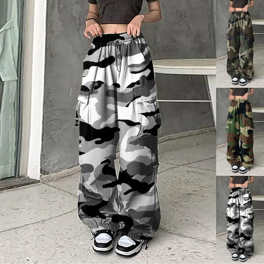 Women wearing vintage camouflage cargo pants in multiple camo patterns from Military-Outdoors.com