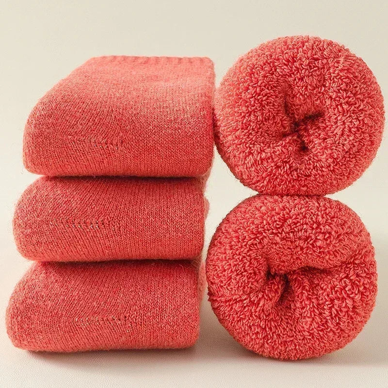 3 Pairs Wool Socks - Merino Wool for Outdoor Comfort watermelon red Socks