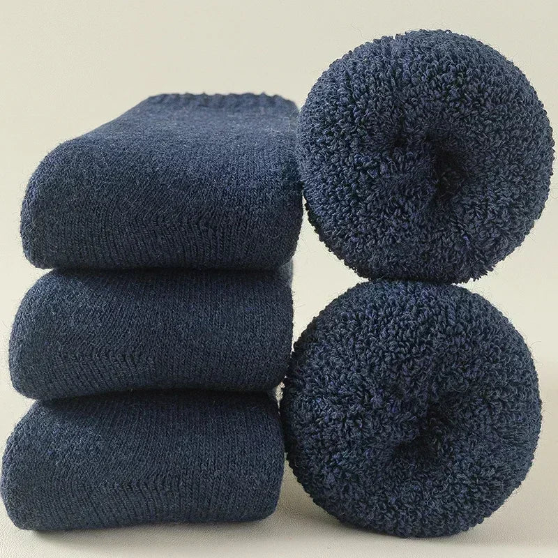 3 Pairs Wool Socks - Merino Wool for Outdoor Comfort Navy Socks