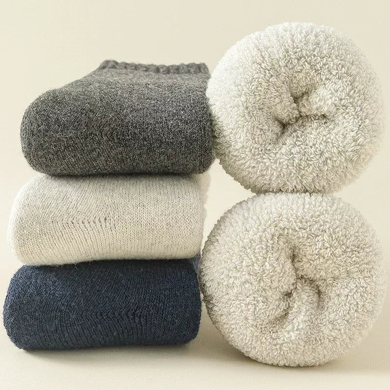 3 Pairs Wool Socks - Merino Wool for Outdoor Comfort mix color 1 Socks