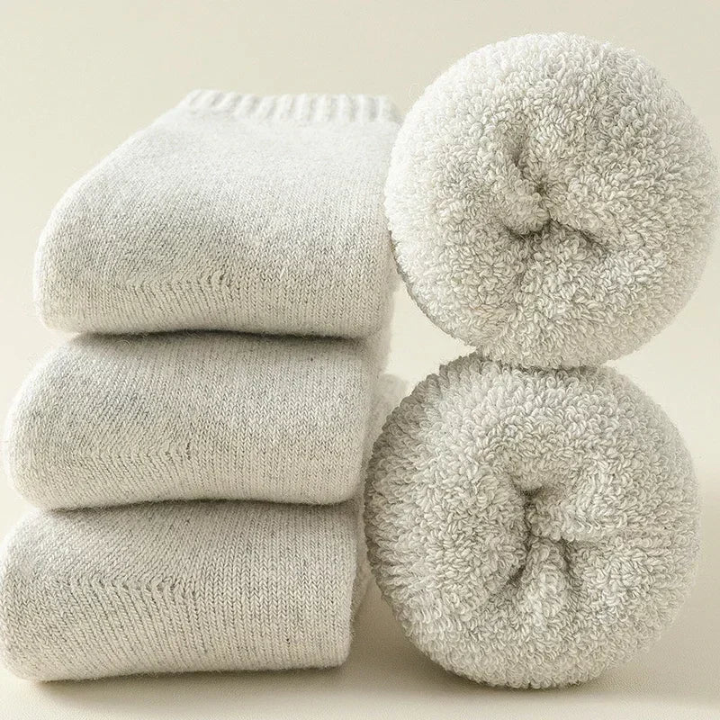 3 Pairs Wool Socks - Merino Wool for Outdoor Comfort heather grey Socks