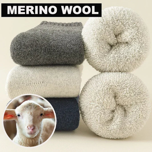 3 Pairs Wool Socks - Merino Wool for Outdoor Comfort Socks