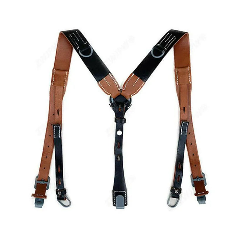 WW2 German Army Leather Y-STRAP Suspenders Option 1 Replica