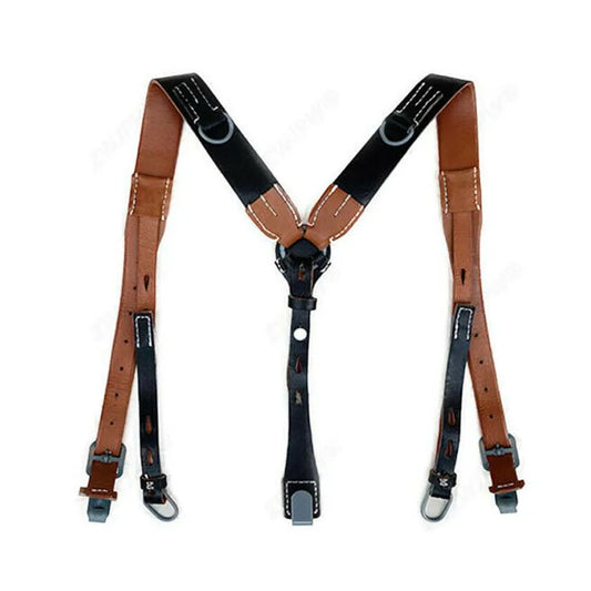 WW2 German Army Leather Y-STRAP Suspenders Option 1 Replica