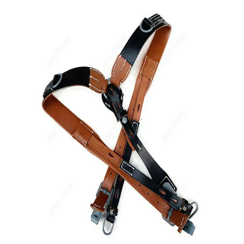 WW2 German Army Leather Y-STRAP Suspenders Replica